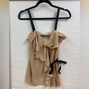 See By Chloe Chiffon Ruffle Blouse with Black Straps - 4
